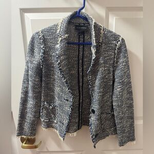 Club Monaco Navy Tweed Blazer